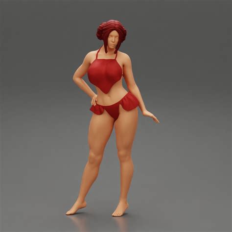 D Printable Sexy Bikini Girl Posing At Beach By DGeschaft Miniatures Figures
