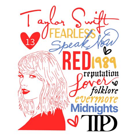 Taylor Swift Albums The Eras Tour Svg Taylor Lovers Svg Inspire Uplift