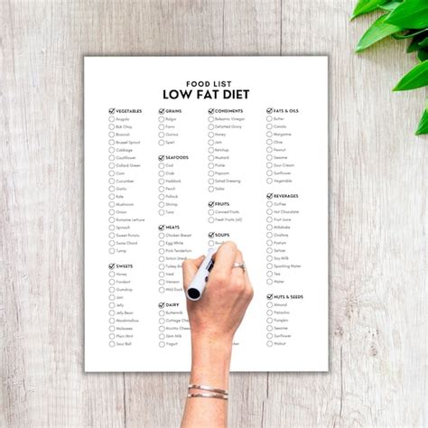 Low Fat Diet Food List Low Fat Foods Grocery List Shopping Worksheets Library