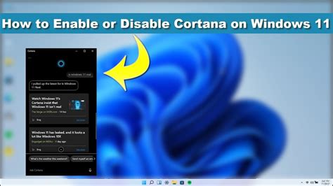 How To Enable Or Disable Cortana In Windows 11 Youtube