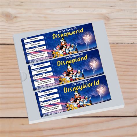 Printable Disneyland Surprise Ticket Disneyworld Ticket Surprise