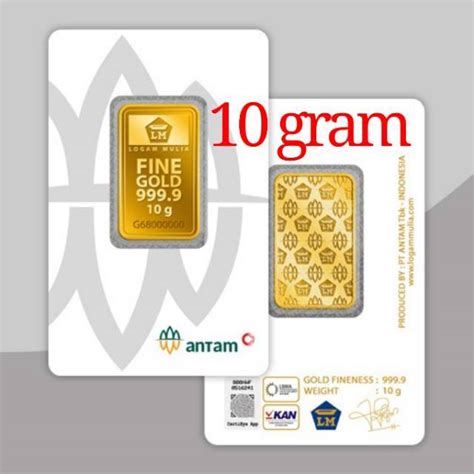 Jual Emas Antam Logam Mulia Certieye 10 Gram Bersertifikat Shopee