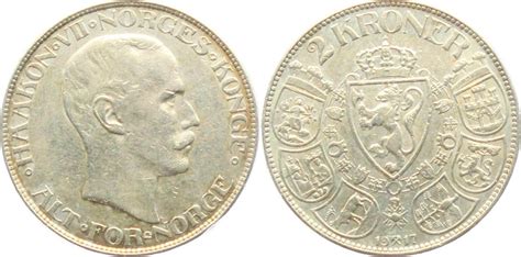 Norwegen 2 Kronen 1917 Haakon VII 1905 1957 F Vz MA Shops