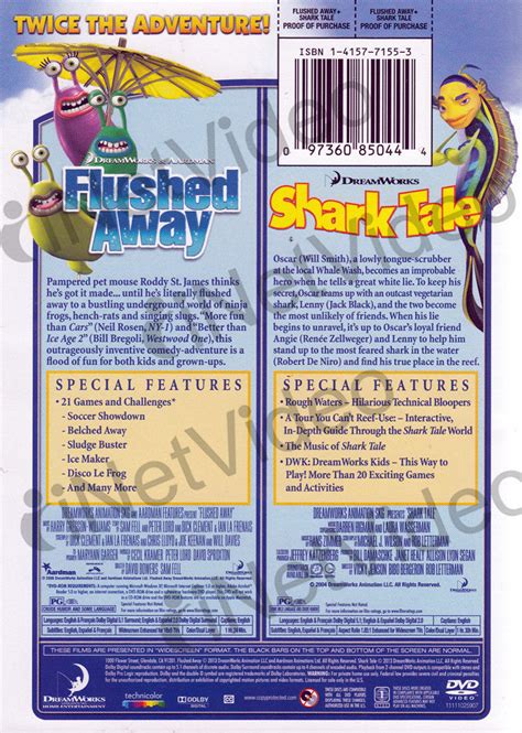 Flushed Away Shark Tale Double Feature On Dvd Movie