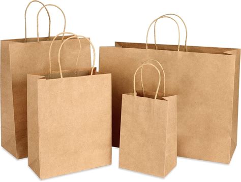 Moretoes 40 bolsas de papel café con asas bolsas de regalo de varios