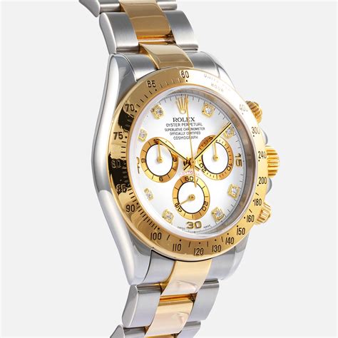 Rolex Daytona Mm Two Tone White Diamond Dial Pre Owned