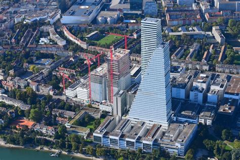 Basel von oben Erweiterungs Baustellen am Areal und Betriebsgelände