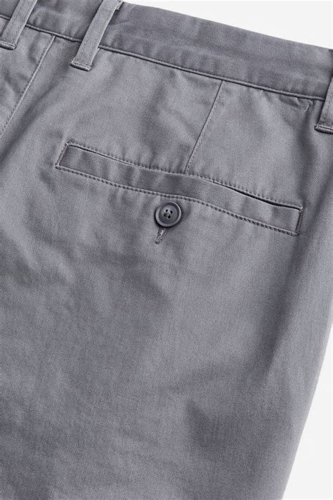 Slim Fit Cotton Chinos Gray Men Handm Us