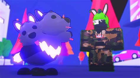 So I Made A Neon Cerberus Pet On Adopt Me Roblox Youtube