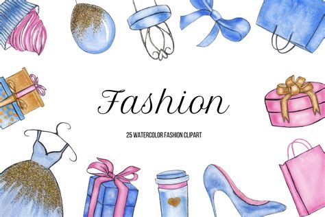 Watercolor Fashion Shopping Clipart 534022 Illustrations Design