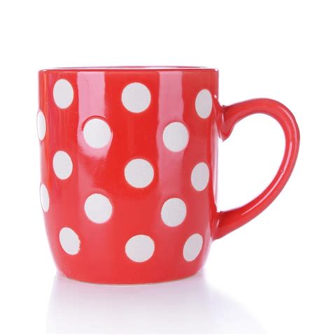 Premium Photo Red Polka Dot Mug Isolated On White