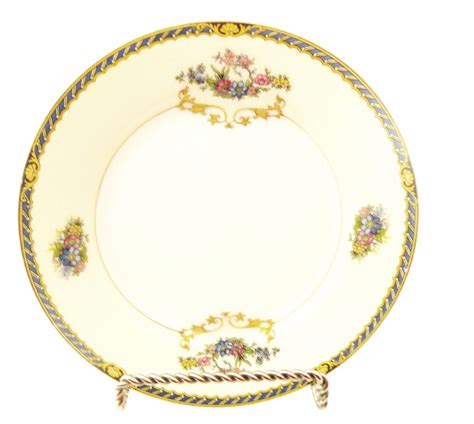 Noritake Romance 76835 Bread Plate Blue Yellow Border Floral Sprays