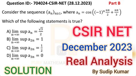 Csir Net December 2023 Real Analysis Solution Csir Net Dec 2023