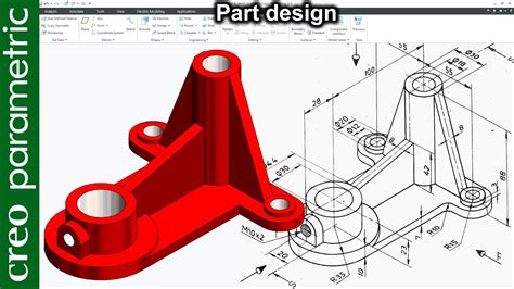 Creo Part Modeling Tutorial Machine Part 01 In Creo Parametric YouTube