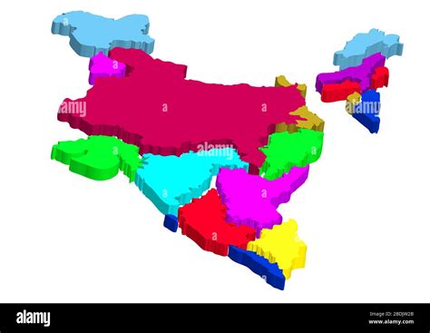 India Abstract Map Isolated On White Background Stock Vector Image