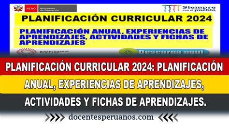 Planificaci N Curricular Planificaci N Anual Experiencias De