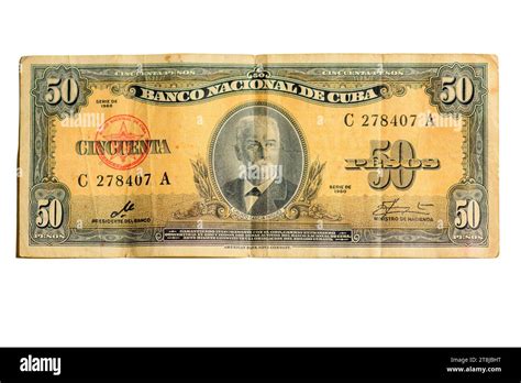 Vintage Cuban Currency Old Paper Money With The Signature Of Che