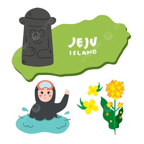 Welcome To Jeju Island Elements, Jeju Island, Cartoon, Island PNG ...