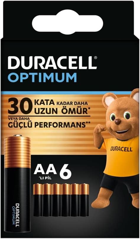 Duracell Optimum AA Alkalin Kalem Piller 1 5 V LR6 MN1500 6lı Paket