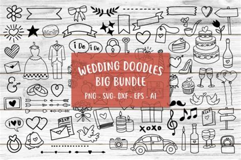 Wedding Doodles Love Doodles Svg Graphic By Seaquintdesign