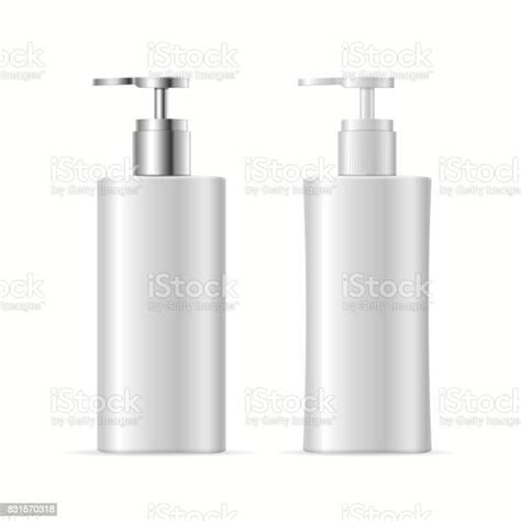 Realistic Template Blank White Soap Liquid Cosmetic Bottle Isolated Vector Stock Illustration