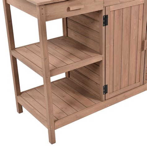 Clihome 66 In Large Outdoor Farmhouse Wooden Potting Bench Table