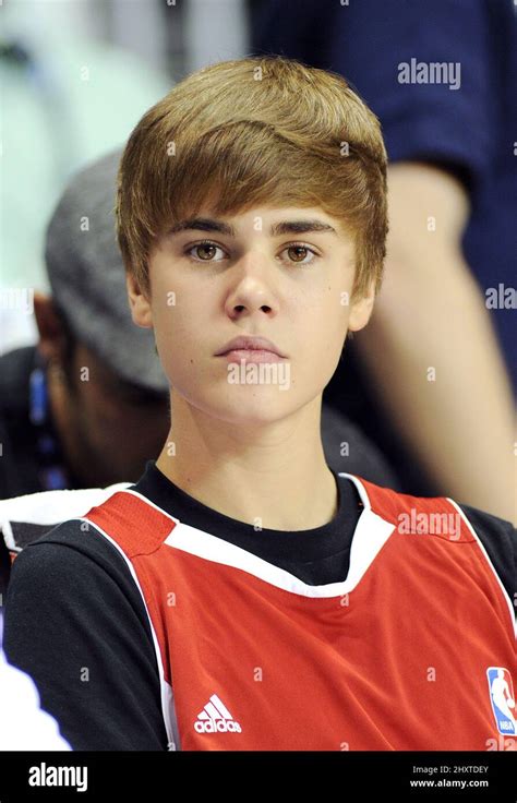 Justin Bieber Attending The 2011 Bbva Nba All Star Celebrity Game Held