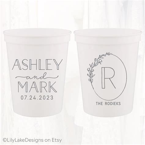 Personalized Wedding Stadium Cups Custom Wedding Favors 16oz Plastic Cup Customized Wedding