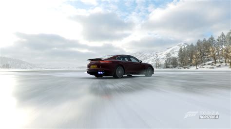 Car Forza Horizon 4 Frozen Lake Screen Shot Porsche Panamera