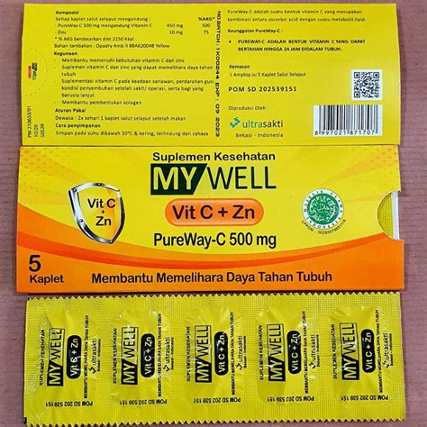 Jual Mywell Vit C Zinc Pureway C Mg Strip Tablet Daya Tahan