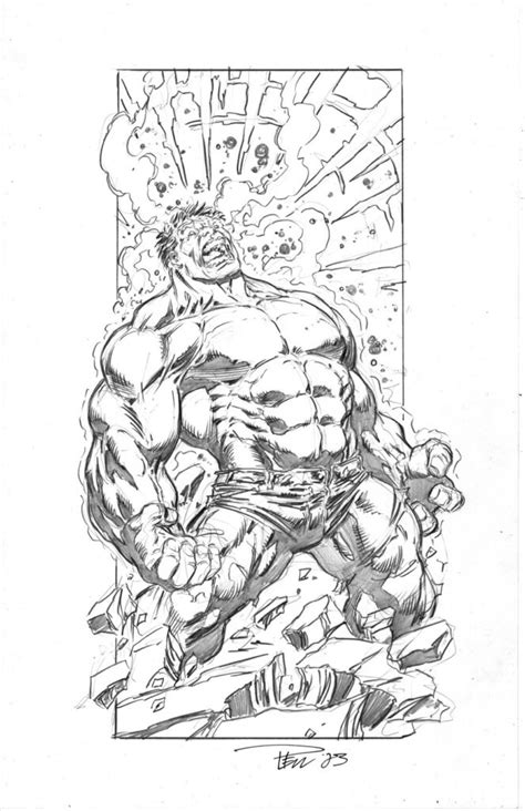 Sketch Pin Up Worldbreaker Hulk Paul Pelletier