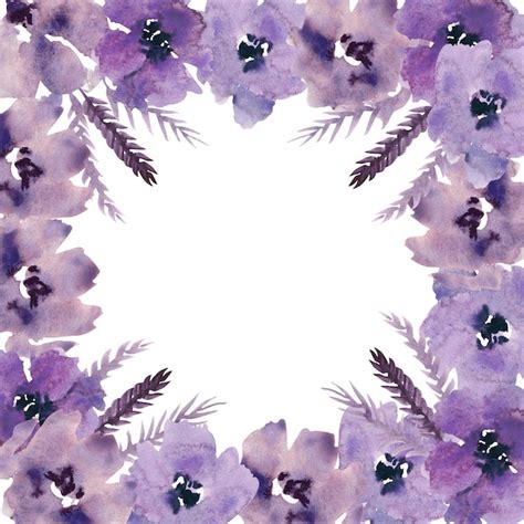 Aquarelle Fleurs Violettes Clipart Floral Clip Art Illustration à La