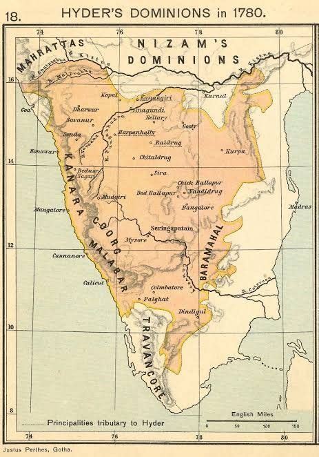 Travancore Mysore Hydrabad State India World Map Indian History