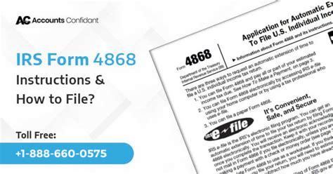 IRS Form 4868 - Instructions & How to File? - Accounts Confidant