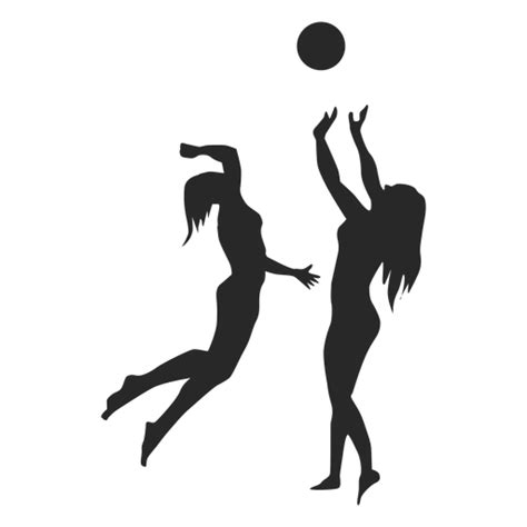 Female Volleyball Players Silhouette Transparent Png Svg Vector File