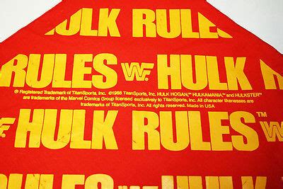 1988 WWF WWE Hulk Hogan HULK RULES Vintage Bandana Handkerchief Doo Rag ...