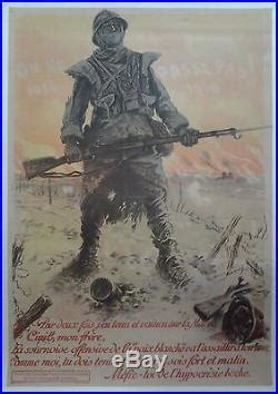 Guerre 1914 18 Poilus Marne ON NE PASSE PAS Par M Neumont AFFICHE R78