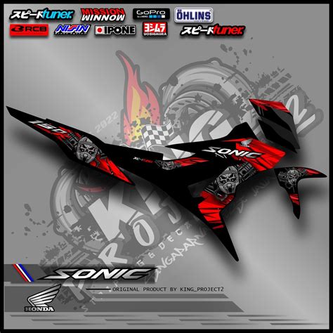 Jual Stiker Striping Honda Sonic R Motif Helm Skull Shopee Indonesia