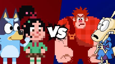 MUGEN Battle Vanellope Bluey Vs Rocko Wreck It Ralph YouTube