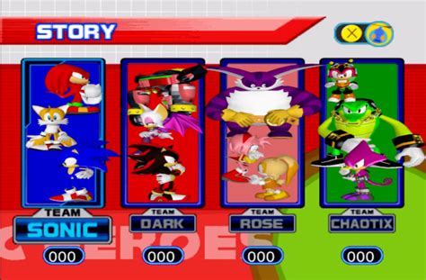 Sonic Heroes Dreamcast Team Select By Sonicloud1213 On Deviantart