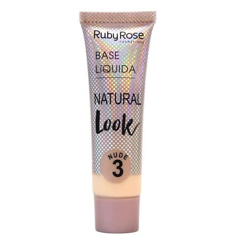 Base Líquida Natural Look Nude 3 HB 8051 Ruby Rose 29ml Base Facial