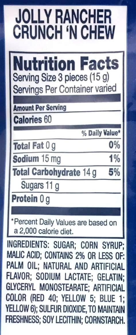 Sweet Tart Chews Nutrition Facts Keryjade