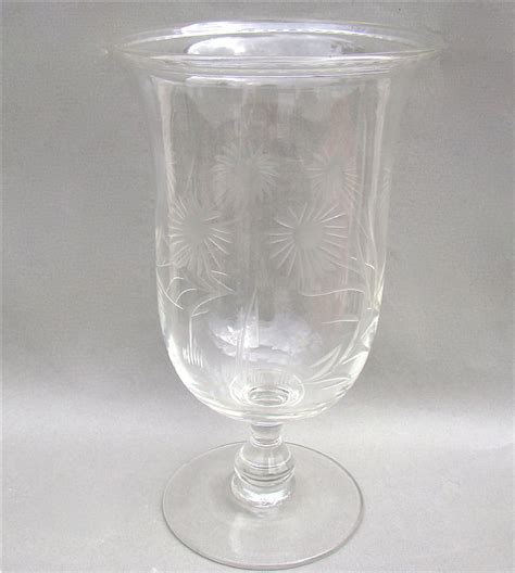 Victorian Engraved Crystal Glass Celery Vase Circa 1880 304435