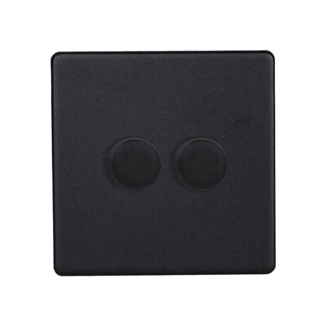 Varilight Urban Screwless Led V Pro 2 Gang Rotary Dimmer Switch Matt Black Lightbulbs Direct