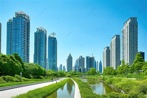 A City With Lots Of Tall Buildings Near A Sidewalk Background, Gangnam ...