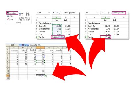 How To Add Sum Of Individual Cells In Excel Templates Printable Free