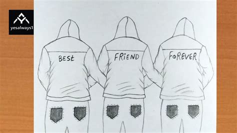 How To Draw Boy Backside Drawing Best Friends Drawing Easy Bff