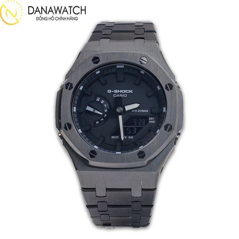 Đồng hồ Nam Casio GShock GA 2100SKE 7ADR Custom Dây Kim loại màu đen