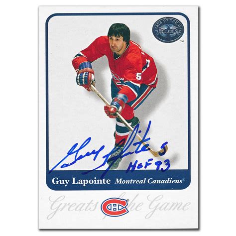 Fleer Greats Of The Game Guy Lapointe Autographed Card