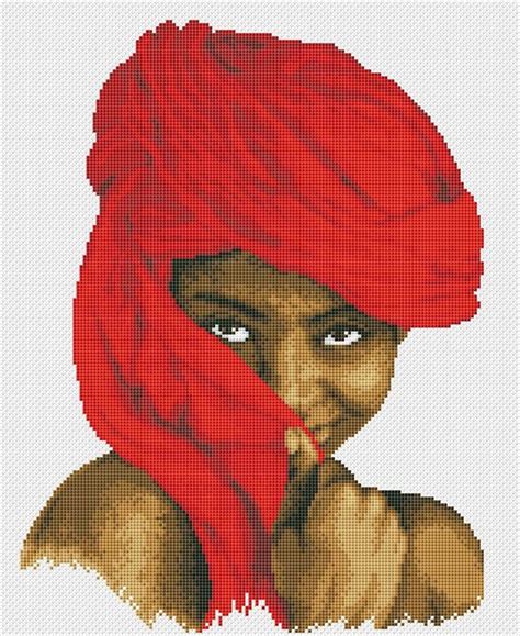 African Woman Cross Stitch Pattern Face People Africa Digital Etsy